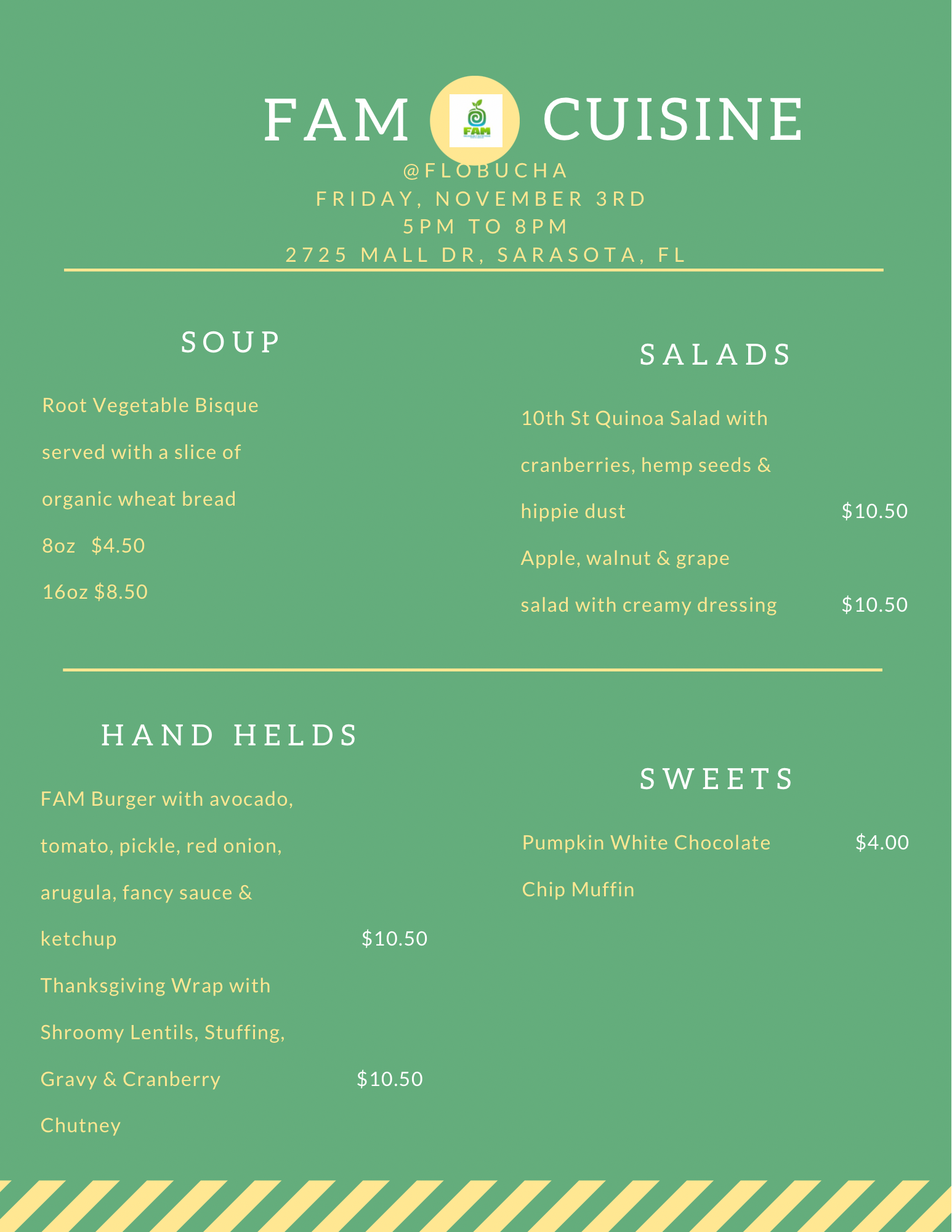 FAM Menu November 3 2023