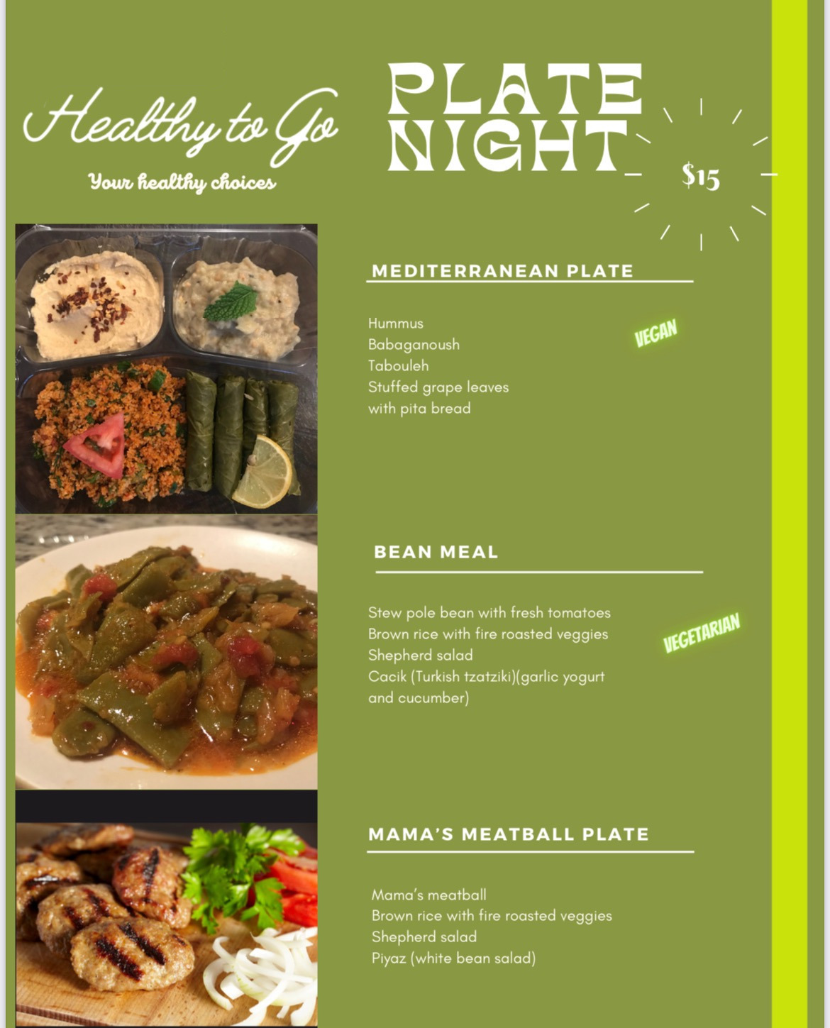 Healthy to Go Menue